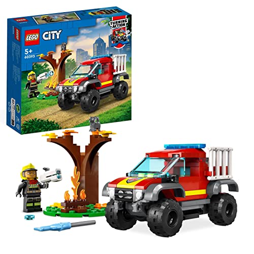 LEGO 60393 City Feuerwehr-Pickup Set, Feuerwehr-Spielzeugauto Mit Feuerwehr-Einsatzkraft Für Kinder Ab 5 Jahren Mit Minifigur von LEGO