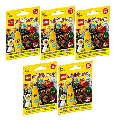 LEGO 71013 Minifiguren Serie 16 - Set aus 5 Tüten (Inhalt zufällig, ohne Vorauswahl!) von LEGO