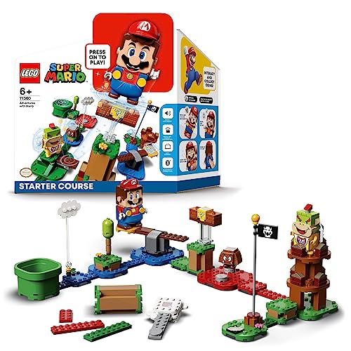 LEGO Super Mario Abenteuer mit Mario – Starterset, interaktive Figur und BAU-Spielzeug, mit Gumba und Bowser Jr.-Figuren, sammelbares Geschenk für Kinder, Mädchen und Jungen ab 6 Jahren 71360 von LEGO