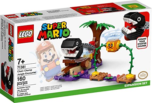 LEGO 71381 Super Mario Begegnung mit dem Kettenhund – Erweiterungsset, baubares Spiel mit Häcki Figur von LEGO