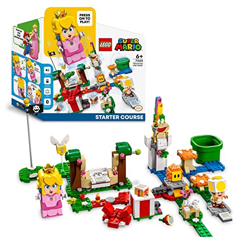 LEGO Super Mario Abenteuer mit Peach – Starterset, baubares Spielzeug mit interaktiver Prinzessinnen-Figur, Gelber Toad und Lemmy, Geschenk für Kinder, Jungen, Mädchen und Videospiel-Fans 71403 von LEGO