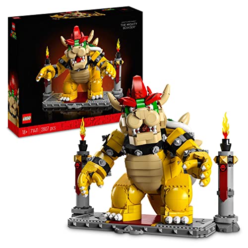 LEGO Super Mario Der mächtige Bowser, 3D-Modell-Bausatz, großes Set mit beweglicher Figur zum Sammeln, inkl. Duellplattform, Geschenkidee für Fans zum Austellen als Zimmer-Deko 71411 von LEGO