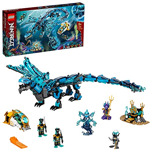 LEGO 71754 NINJAGO Wasserdrache Drachen Spielzeug für Kinder ab 9 Jahre, Set mit 5 Ninja Mini Figuren von LEGO