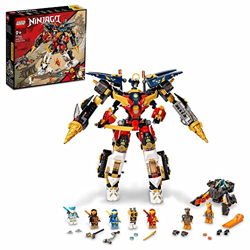 LEGO 71765 NINJAGO Ultrakombi-Ninja-Mech, 4-in-1-Spielzeug ab 9 Jahren mit Spielzeugauto, Jet und Panzer, Geschenkset mit Fahrzeugen und 7 Figuren von LEGO