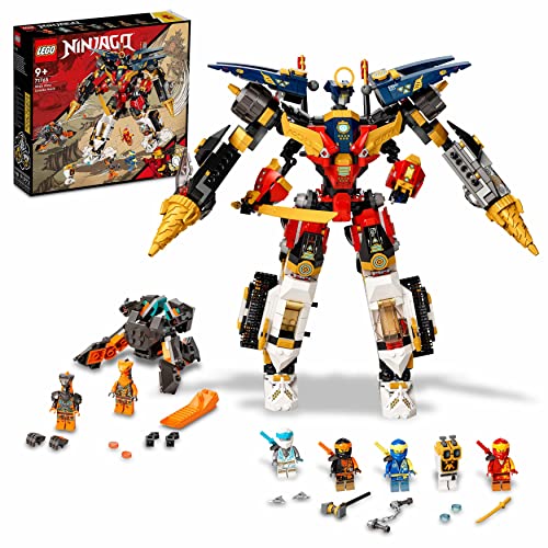 LEGO 71765 NINJAGO Ultrakombi-Ninja-Mech, 4-in-1-Spielzeug ab 9 Jahren mit Spielzeugauto, Jet und Panzer, Geschenkset mit Fahrzeugen und 7 Figuren von LEGO