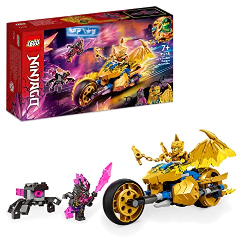 LEGO 71768 NINJAGO Jays Golddrachen-Motorrad, Set mit Jay-Minifigur und Drachen- und Schlangen-Figuren, Spielzeug für Kinder ab 7 Jahre von LEGO