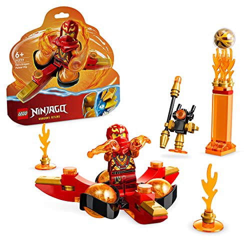 LEGO 71777 NINJAGO Kais Drachenpower-Spinjitzu-Flip Spielzeug, Spinner mit Kunststücken, Minifigur Kai zum Sammeln, kleines Geschenk für Kinder ab 6 Jahren von LEGO