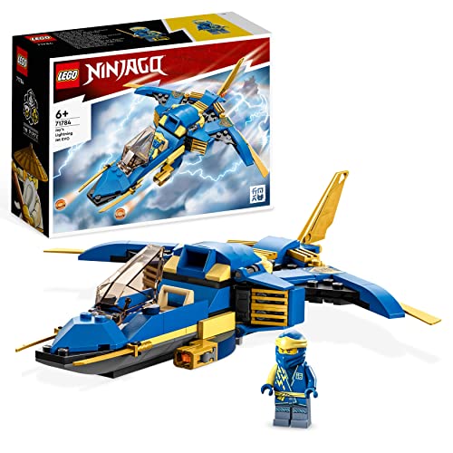 LEGO 71784 NINJAGO Jays Donner-Jet EVO, Aufrüstbares Ninja Spielzeug-Flugzeug mit Jay Minifigur, Geschenkidee zum Geburtstag für Kinder ab 7 Jahren von LEGO