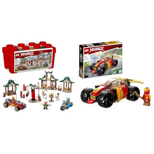 LEGO 71787 NINJAGO Kreative Ninja Steinebox,ab 5 Jahren & 71780 NINJAGO Kais Ninja-Rennwagen EVO 2in1 Rennwagen Spielzeug zu Geländewagen-Fahrzeug, ab 6 Jahren von LEGO