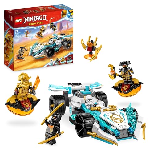 LEGO NINJAGO Zanes Drachenpower-Spinjitzu-Rennwagen, Spielzeug für Kinder ab 7 Jahren, Jungen & Mädchen, Fahrzeug-Bausatz mit Spinnfunktion und 4 Minifiguren, Geschenkidee 71791 von LEGO