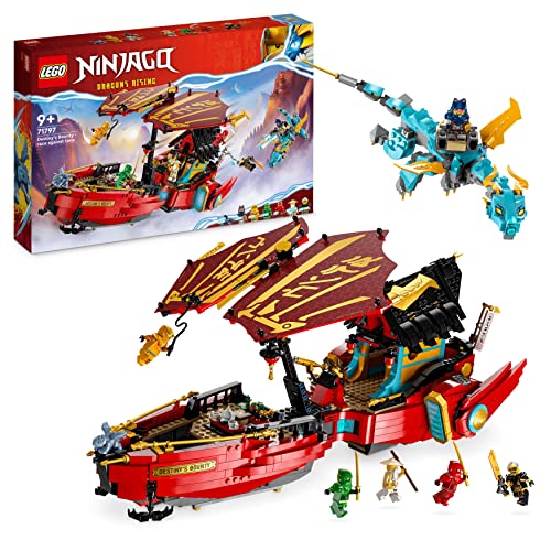 LEGO 71797 NINJAGO Ninja-Flugsegler im Wettlauf mit der Zeit, Ninja Luftschiff Spielzeug-Set mit 2 Drachenfiguren und 6 Minifiguren, 2023 Fahrzeug-Set, Geburtstagsgeschenk-Idee für Kinder von LEGO