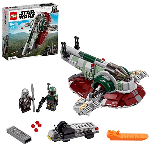 LEGO 75312 Star Wars Boba Fetts Starship, Weltraum-Spielzeug für Kinder ab 9 Jahren, Raumschiff-Modell aus The Mandalorian mit 2 Minifiguren, Geschenk für Kinder, Junge und Mädchen von LEGO