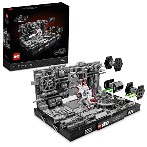 LEGO 75329 Star Wars Death Star Trench Run Diorama Set, Modellbausatz für Erwachsene mit Luke Skywalkers X-Wing, Fanartikel aus Eine Neue Hoffnung, Zimmer-Deko, Geschenk von LEGO