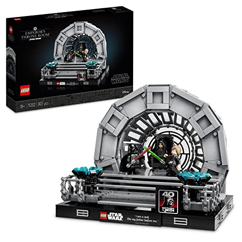 LEGO 75352 Star Wars Thronsaal des Imperators – Diorama, Rückkehr der Jedi-Ritter 40. Jubiläums Set, Sammlerstück Geschenk für Erwachsene mit Luke Skywalker und Darth Vader Minifiguren von LEGO