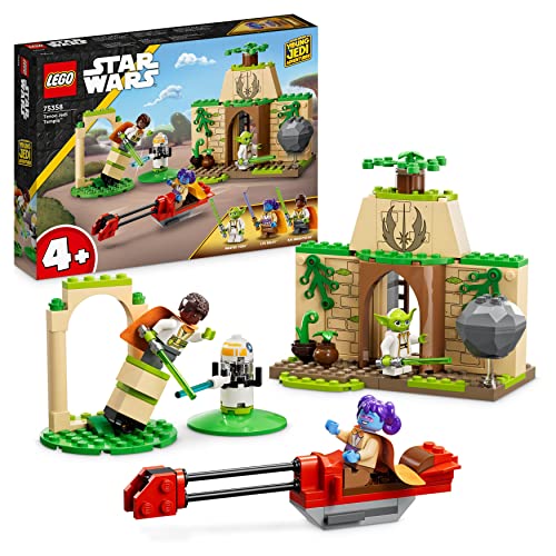 LEGO 75358 Star Wars Tenoo Jedi Temple, Spiel Set für Anfänger mit Minifiguren LYS Solay, Kai Brightstar, Meister Yoda, inklusive Speeder Bike und Lichtschwertern für Kinder ab 4 Jahren von LEGO