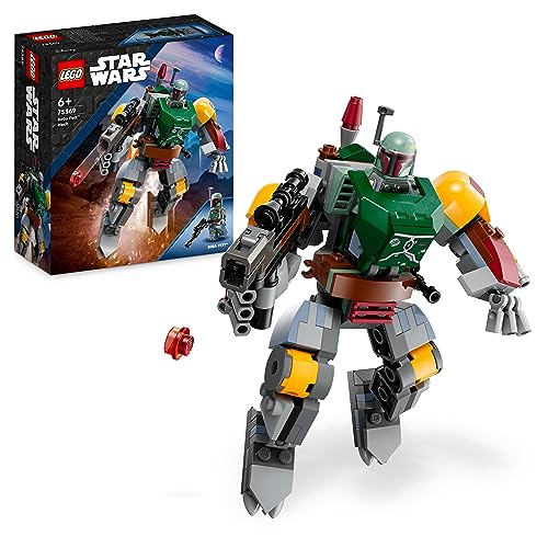 LEGO 75369 Star Wars Boba Fett Mech, baubare Actionfigur mit Blaster und Raketenrucksack mit Flick-Shooter, Sammelset für Kinder von LEGO