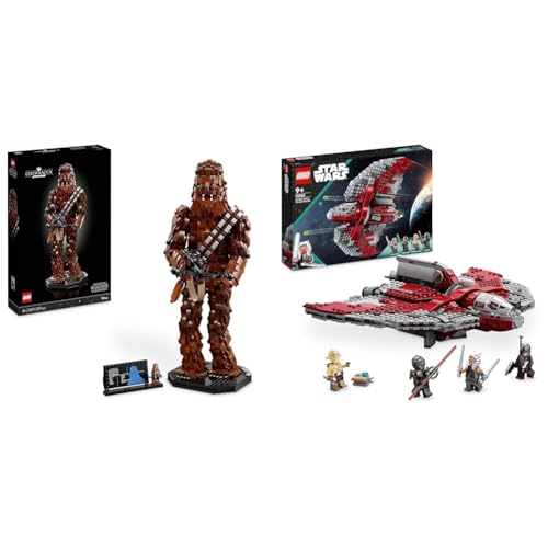 LEGO 75371 Star Wars Chewbacca, Wookie-Figur mit Bogenspanner & 75362 Star Wars Ahsoka Tanos T-6 Jedi Shuttle Set von LEGO