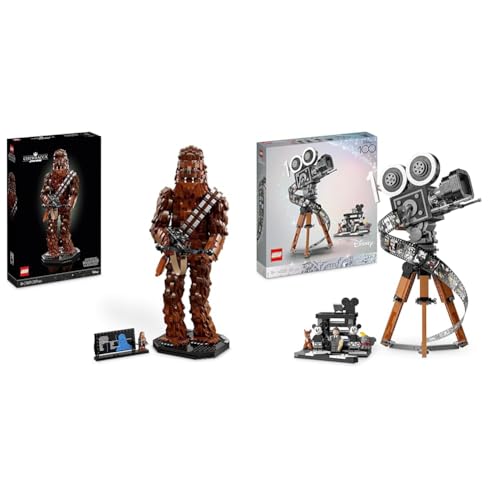 LEGO 75371 Star Wars Chewbacca, Wookie-Figur zum Sammeln, Bogenspanner & 43230 Disney Kamera – Hommage an Walt Disney, Set zum 100-jährigen Jubiläum von LEGO