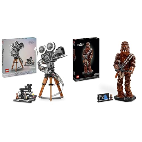 LEGO 75371 Star Wars Chewbacca, Wookie-Figur zum Sammeln, Bogenspanner & 43230 Disney Kamera – Hommage an Walt Disney, Set zum 100-jährigen Jubiläum von LEGO