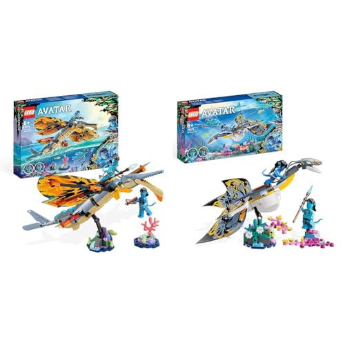 LEGO 75576 Avatar Skimwing Abenteuer, 2022 Filmset-Sammlerstück mit Tierfiguren & 75575 Avatar Entdeckung des Ilu, The Way of Water baubares Spielzeug mit Unterwasser-Figur,ab 8 Jahren von LEGO