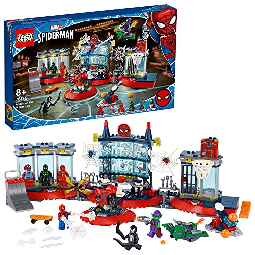 LEGO 76175 Marvel Angriff auf Spider-Mans Versteck Bauset mit Green Goblin und Venom Figuren, Superhelden Spielzeug von LEGO