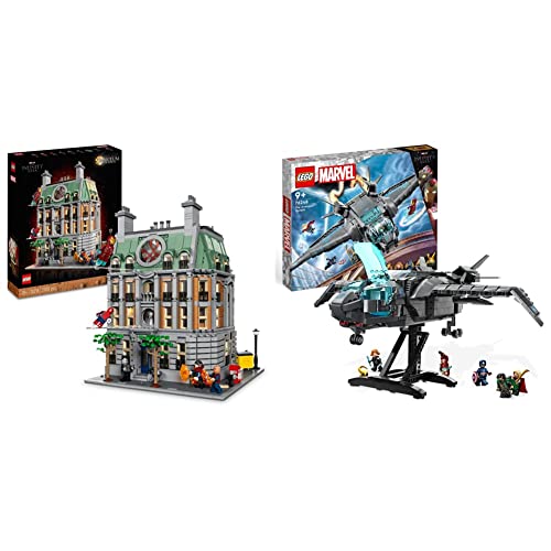 LEGO 76218 Marvel Sanctum Sanctorum & 76248 Marvel Der Quinjet der Avengers, Spielzeug Superhelden-Raumschiff mit Thor, Iron Man, Black Widow, Loki und Captain America Minifiguren von LEGO