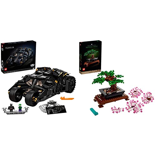 LEGO 76240 DC Batman Batmobile Tumbler Modellauto & 10281 Icons Bonsai Baum, Kunstpflanzen-Set zum Basteln für Erwachsene, Zimmerdeko, Geschenkidee, Botanik-Kollektion, Home Deko von LEGO