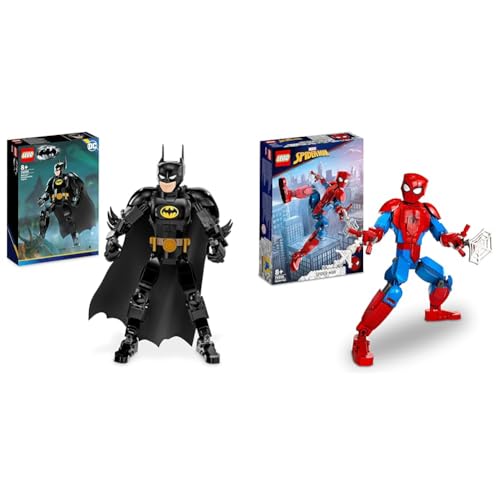 LEGO 76259 DC Batman Baufigur, Superhelden Action Figur und Dekoration & 76226 Marvel Spider-Man Figur, voll bewegliches Action-Spielzeug von LEGO