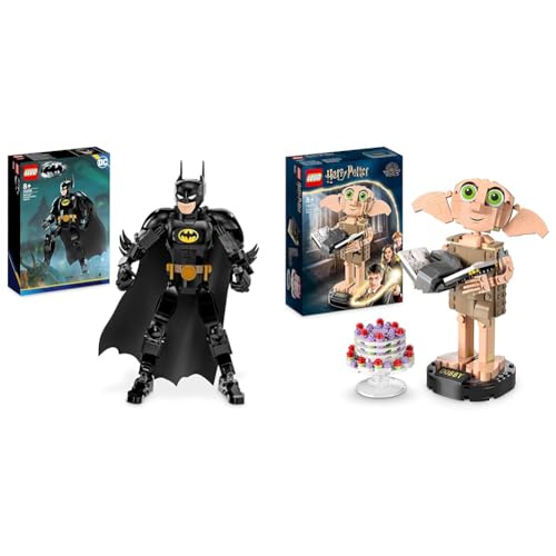 LEGO 76259 DC Batman Baufigur, Superhelden Action Figur und Dekoration & 76421 Harry Potter Dobby der Hauself Set, bewegliche ikonische Figur von LEGO