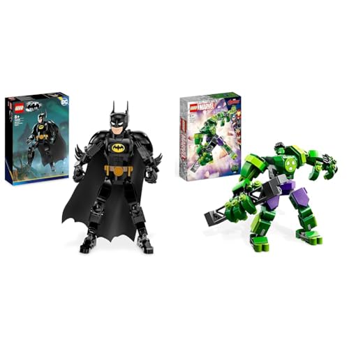 LEGO 76259 DC Batman Baufigur & 76241 Marvel Hulk Mech, Action-Figur des Avengers Superhelden, sammelbares Spielzeug zum Bauen für Jungen und Mädchen ab 6 Jahren von LEGO