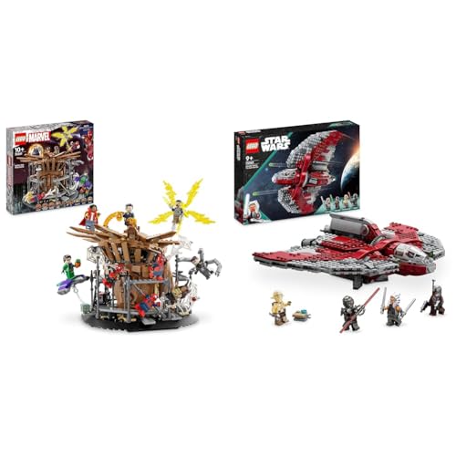 LEGO 76261 Marvel Spider-Mans großer Showdown, Spider-Man & 75362 Star Wars Ahsoka Tanos T-6 Jedi Shuttle Set von LEGO