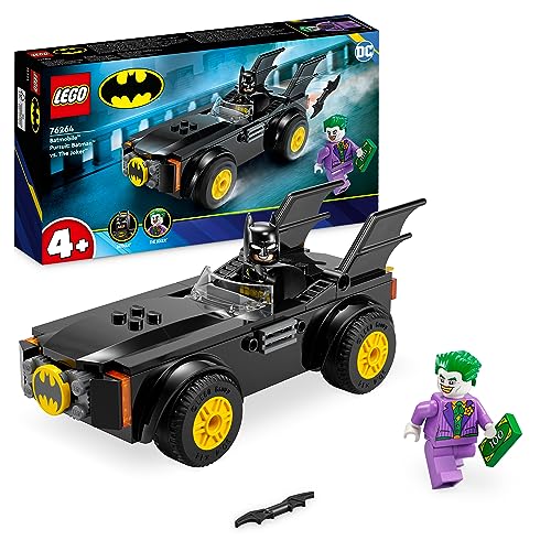 LEGO 76264 DC Verfolgungsjagd im Batmobile: Batman vs. Joker Spielzeugauto-Set, Superhelden-Starterset mit 2 Minifiguren, Spielzeug für Vorschulkinder, Jungen, Mädchen ab 4 Jahren, schnell aufgebaut von LEGO