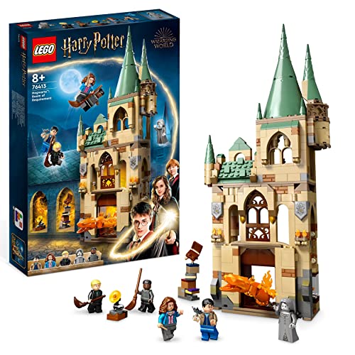 LEGO 76413 Harry Potter Hogwarts: Raum der Wünsche, Schloss-Spielzeug mit verwandlungsfähiger Feuerschlangen-Figur, Modular Building der Heiligtümer des Todes von LEGO