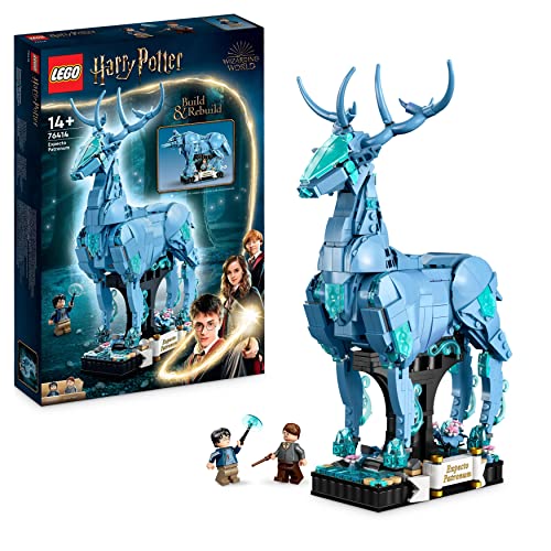 LEGO 76414 Harry Potter Expecto Patronum, 2 in 1 Hirsch und Wolf Figur, 2-in-1 Figuren-Set, Spielzeug zum Sammeln, Bauen und als Dekoration, Geschenk und Zubehör für Teens, Männer und Frauen von LEGO