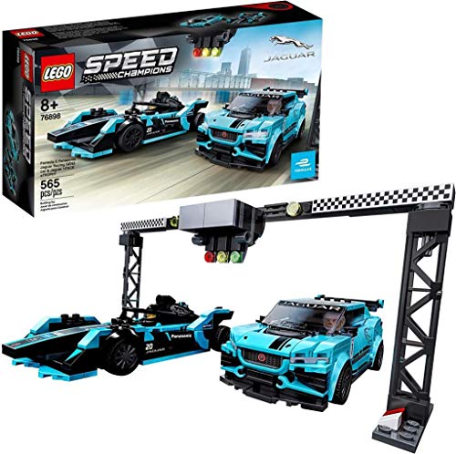 LEGO 76898 Speed Champions Formula E Panasonic Jaguar Racing GEN2 car & Jaguar I-PACE eTROPHY, Rennwagen-Set von LEGO