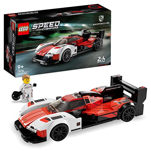 LEGO Speed Champions Porsche 963, Modellauto-Bausatz Geschenk, Rennfahrzeug Spielzeug für Kinder, 2023 Sammelset mit Fahrer-Minifigur 76916 von LEGO