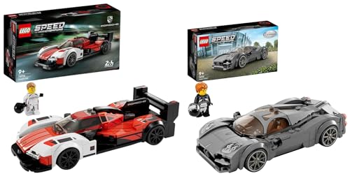 LEGO 76916 Speed Champions Porsche 963, Modellauto-Bausatz, Rennfahrzeug Spielzeug für Kinder & Speed Champions Pagani Utopia Rennwagen und Spielzeug-Modellbausatz eines italienienischen Hypercar von LEGO