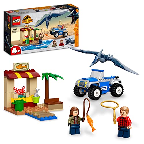 LEGO 76943 Jurassic World Pteranodon-Jagd, Dinosaurier Spielzeug, Set mit Dino Figur und Spielzeugauto für Jungen und Mädchen ab 4 Jahre von LEGO