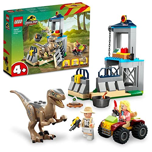 LEGO 76957 Jurassic Park Flucht des Velociraptors, Dinosaurierspielzeug und Buggy-Auto zum Sammeln für Kinder ab 5 Jahren von LEGO