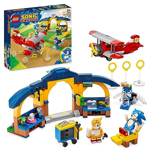 LEGO 76991 Sonic The Hedgehog Tails‘ Tornadoflieger mit Werkstatt Set, Baubares Spiel mit Flugzeug-Spielzeug und 4 Charakter-Figuren inklusive Tails, Spielzeug für Kinder ab 6 Jahren von LEGO