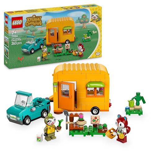 LEGO Animal Crossing Gerds Wohnwagen & Gärtnerei, Bauset für Rollenspiele, Spielzeug Auto für Kinder, Geschenk für Mädchen und Jungen ab 7 Jahren, Videospiel Spielzeug mit Tierfiguren 77054 von LEGO