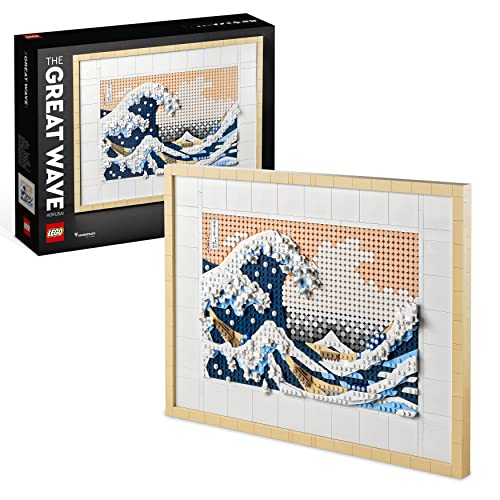 LEGO Art Hokusai – Große Welle, 3D Japanische Wanddeko, Bastelset, gerahmte Ozean-Leinwand, Hobbys für Erwachsene, DYI, Home- und Büro-Deko, Geschenkideen für Erwachsene 31208 von LEGO