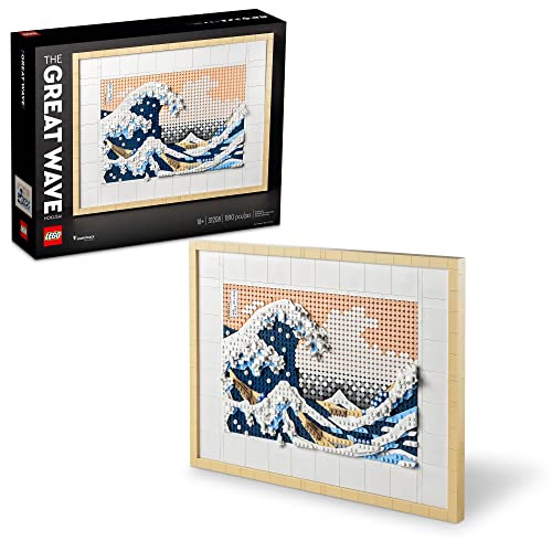 LEGO Art Hokusai - The Great Wave 31208, 3D Japanisches Wandkunst-Bastelset, gerahmte Ozean-Leinwand, kreative Aktivitäts-Hobbys für Erwachsene, DIY-Heim-, Büro-Dekor von LEGO