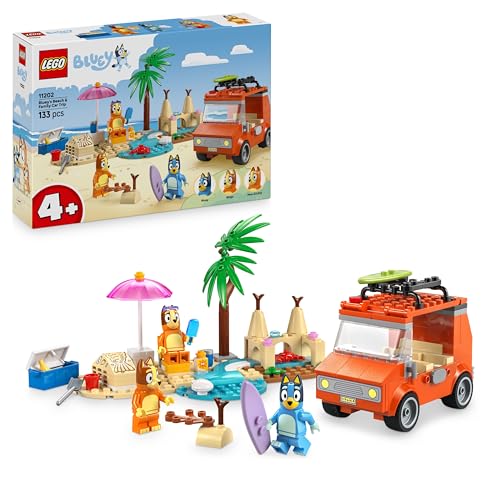 LEGO Bluey: Bluey's Beach & Family Car Trip Toy with 3 Minifigures incl. Bingo & Chilli, Plus 2 Surfboards, a Sand Castle & Fun Accessories - Birthday Gift for 4+ Year Old Girls & Boys - 11202 LEGO Bluey: Bluey's Beach & Family Car Trip Toy with 3 Minifigures incl. Bingo & Chilli, Plus 2 Surfboards, a Sand Castle & Fun Accessories - Birthday Gift for 4+ Year Old Girls & Boys - 11202 von LEGO