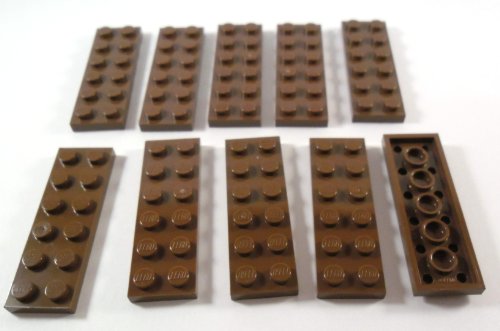 LEGO Bricks Grillplatte, 2 x 6 Drehpunkte, 10 Stück, Braun von LEGO