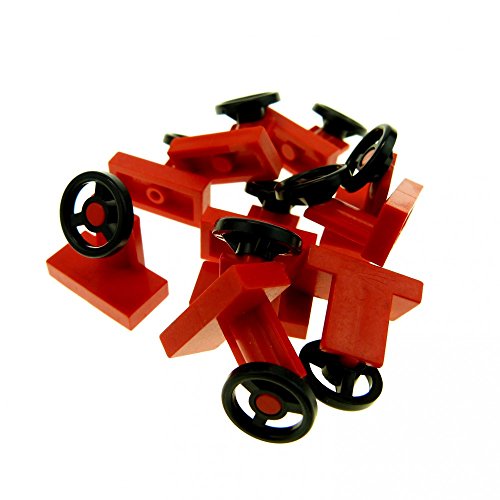 LEGO City - 10 Lenkräder klein rot-schwarz 3829 von LEGO