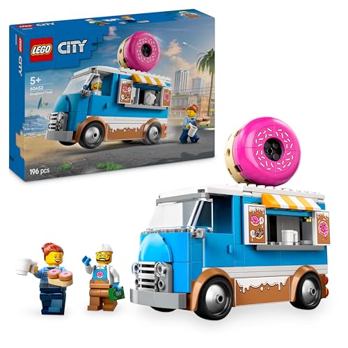 LEGO City Donut Truck - Geschenkidee zum Geburtstag & zu Ostern - Spielzeug Foodtruck mit 2 Polizist Minifiguren - Spielzeug für Jungen und Mädchen ab 5 Jahren - 60452 von LEGO