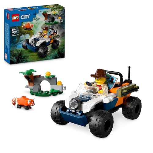 LEGO City Dschungelforscher-Quad, Dschungel-Spielzeug für Jungen und Mädchen ab 6 Jahren, Geschenkideen für Kinder, Quad mit Abenteurer-Minifigur und Tierfigur 60424 von LEGO