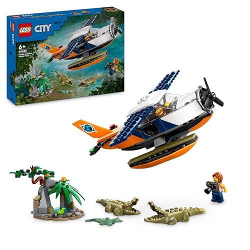 LEGO City Dschungelforscher-Wasserflugzeug, Spielzeug für Kinder, Dschungel-Spielzeug mit Minifiguren, Entdecker-Spielzeug für Mädchen und Jungen ab 6 Jahren 60425 von LEGO