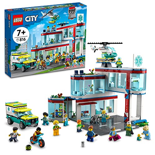 LEGO City Hospital 60330 Building Kit with Ambulance and Rescue Helicopter for Kids Aged 7 and up (816 Pieces) von LEGO